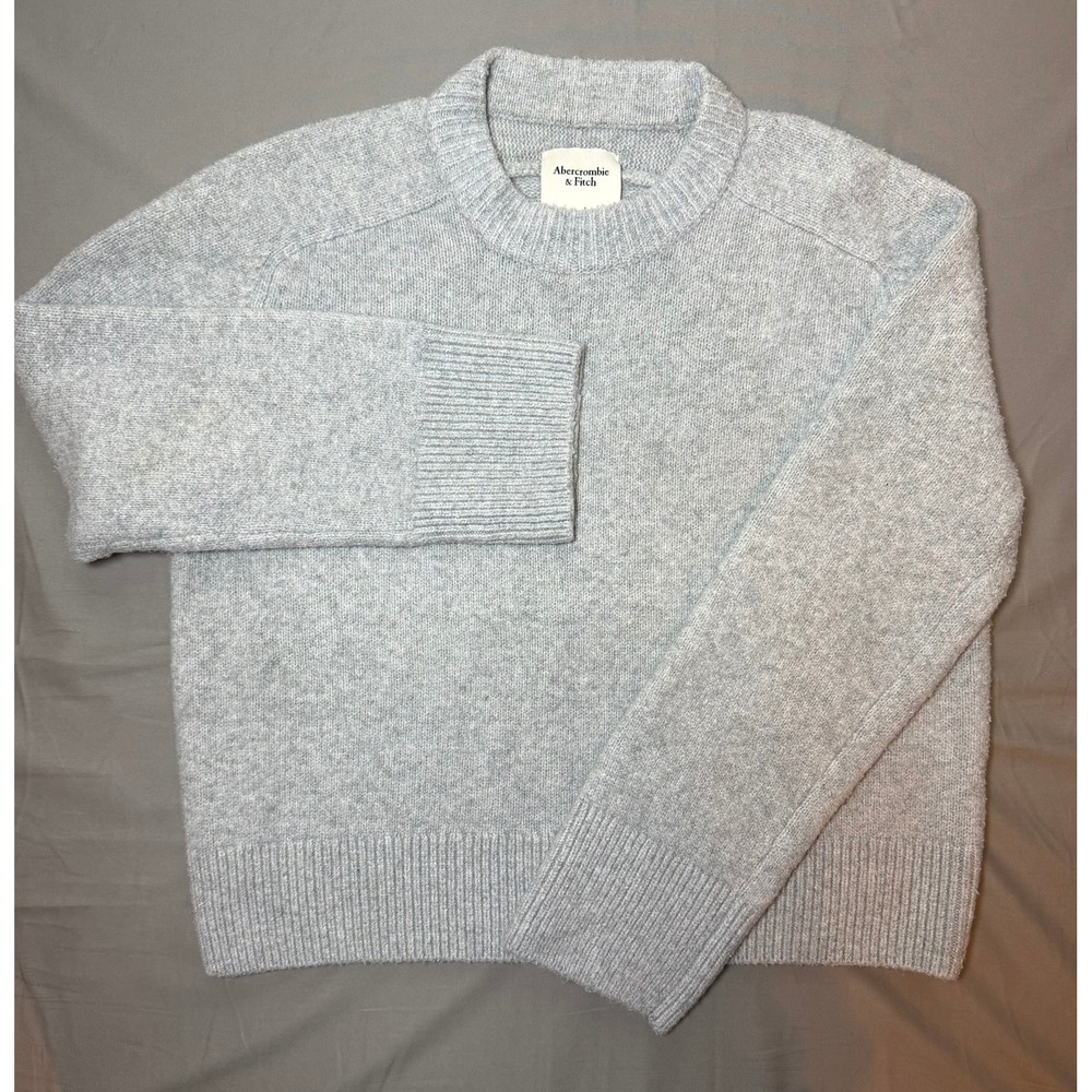 Abercrombie & Fitch Womens Light Gray Crewneck Raglan Sweater Size Small